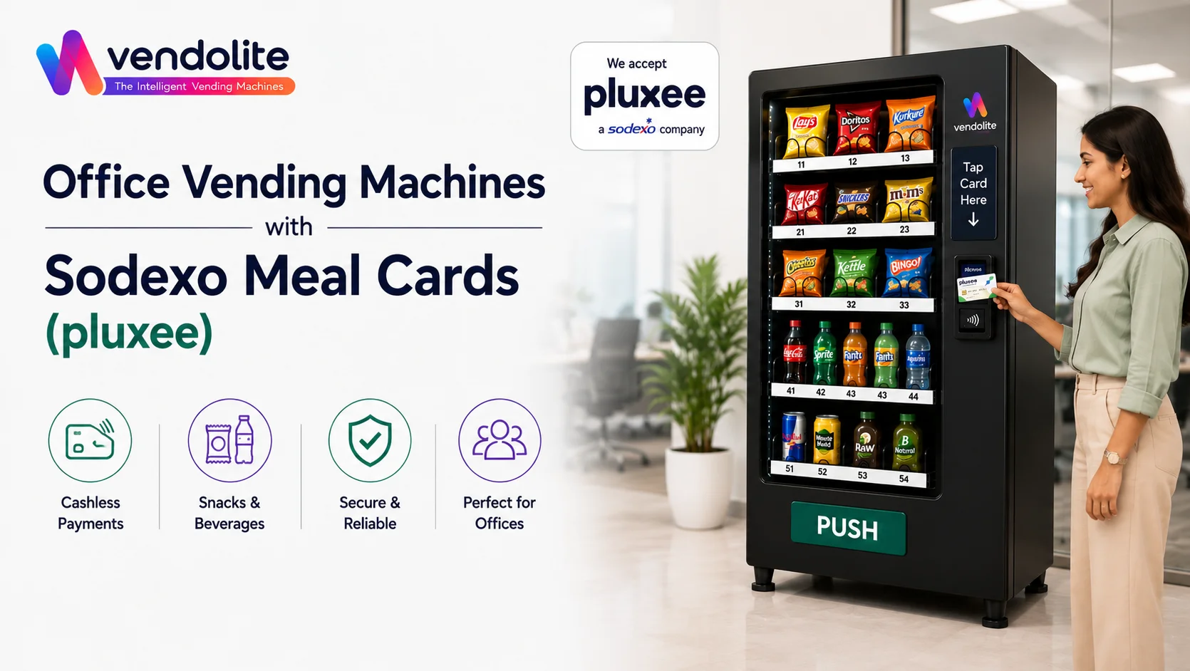 Office Vending Machines with Sodexo Meal Card